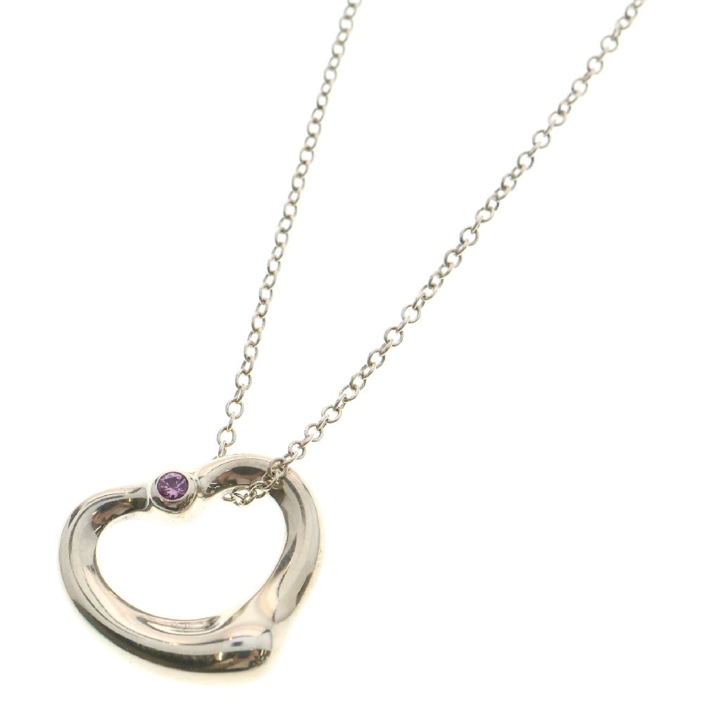 TIFFANY&Co(ティファニー) ピンクサファイア オープンハート ネックレス シルバー SV925
