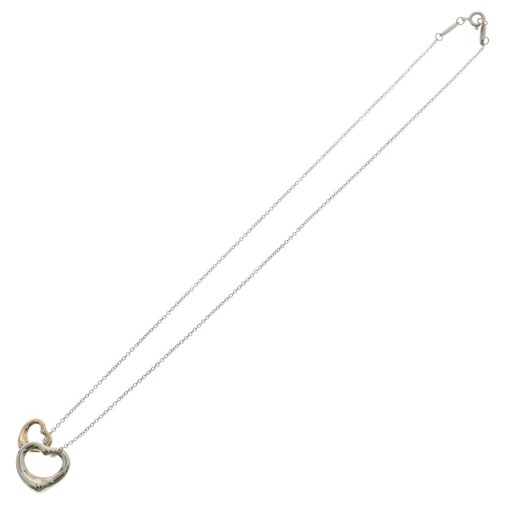 TIFFANY&Co(ティファニー) ダブルオープンハート ネックレス シルバー×ゴールド 750×Ag925 K18×SV ペンダント