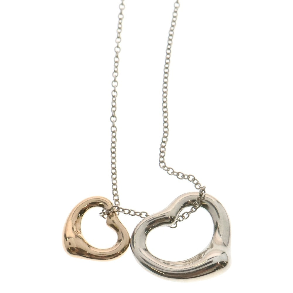 TIFFANY&Co(ティファニー) ダブルオープンハート ネックレス シルバー×ゴールド 750×Ag925 K18×SV ペンダント