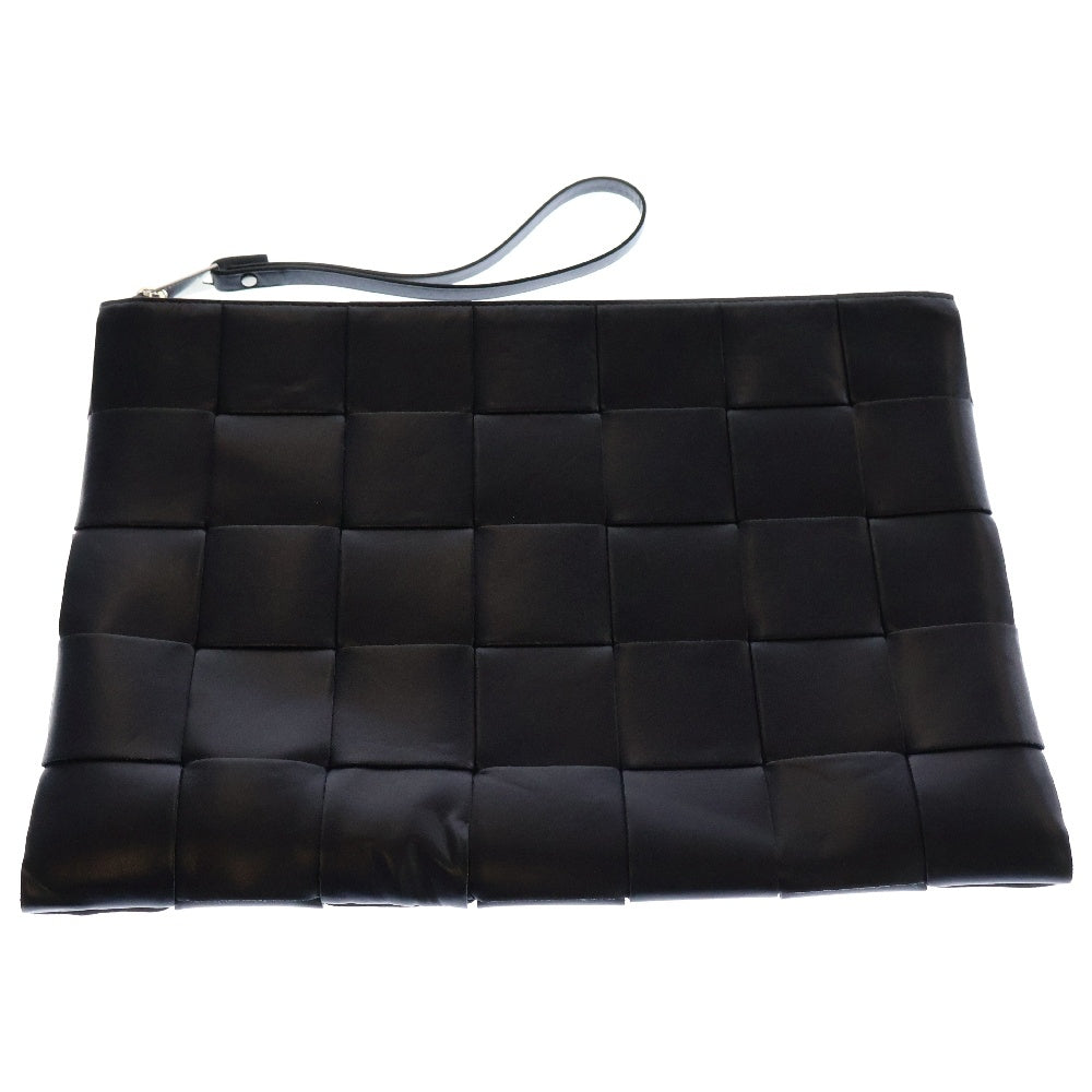 BOTTEGA VENETA(ボッテガヴェネタ) マキシイントレチャート ラージポーチ クラッチバッグ ネイビー レザー