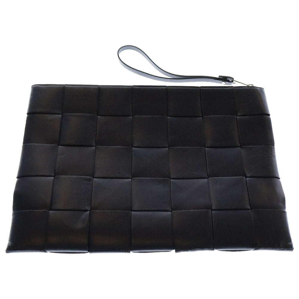 BOTTEGA VENETA(ボッテガヴェネタ) マキシイントレチャート ラージポーチ クラッチバッグ ネイビー レザー