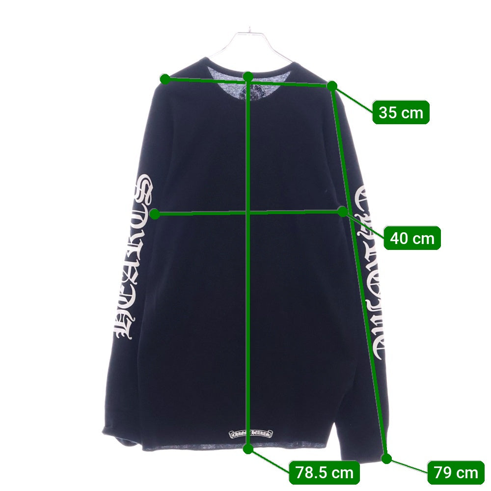CHROME HEARTS(クロムハーツ) Thermal Scroll Label サーマル スクロール ラベル アームロゴ 長袖Tシャツ ブラック