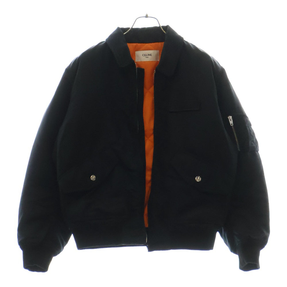 CELINE(セリーヌ) ロゴワッペン ナイロンボンバージャケット ブラック 2W83A889O