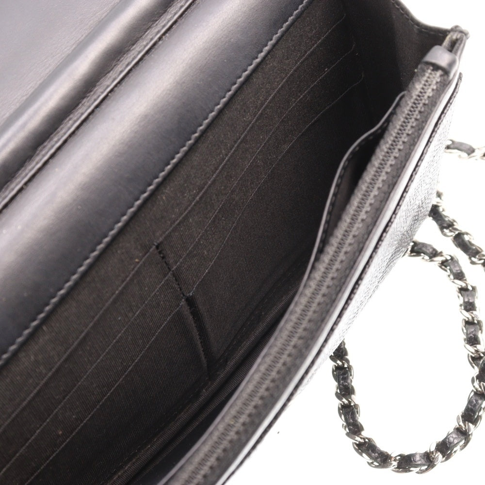 CHANEL(シャネル) ココマーク チェーンウォレット 黒 キャビアスキン SV金具