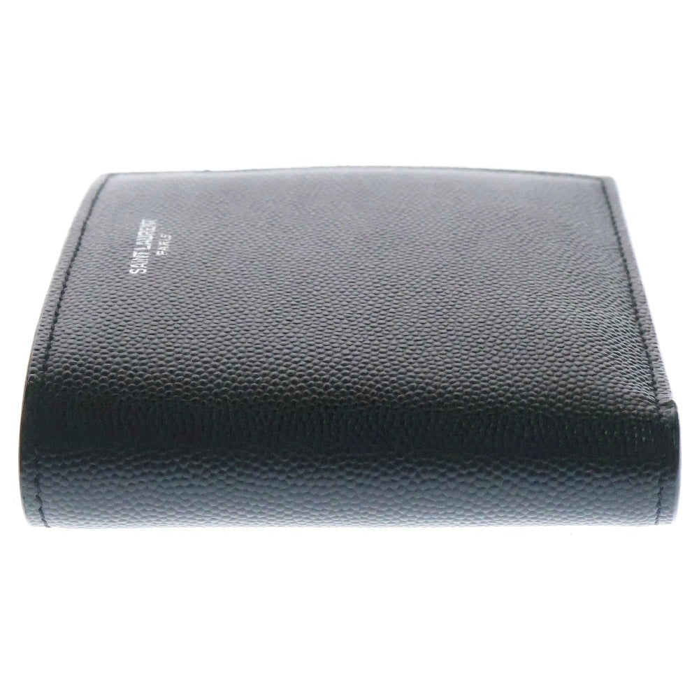 SAINT LAURENT PARIS(サンローランパリ) 二つ折り財布 ウォレット カードケース 二つ折り財布 ブラック グレインエンボスレザー 396303BTY0N1000
