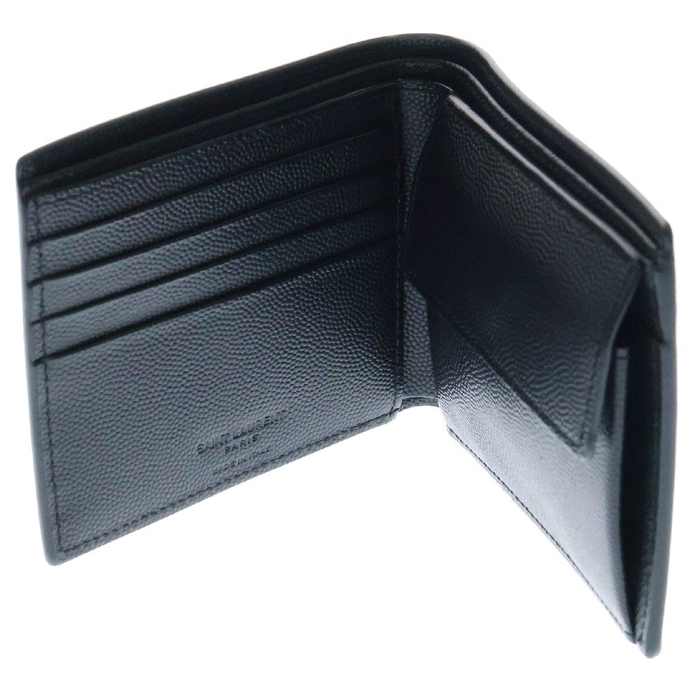SAINT LAURENT PARIS(サンローランパリ) 二つ折り財布 ウォレット カードケース 二つ折り財布 ブラック グレインエンボスレザー 396303BTY0N1000