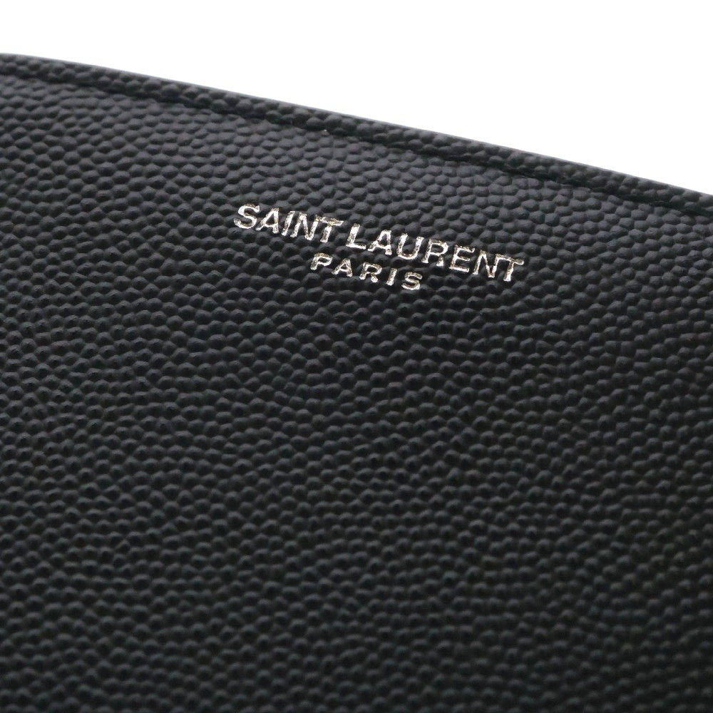 SAINT LAURENT PARIS(サンローランパリ) 二つ折り財布 ウォレット カードケース 二つ折り財布 ブラック グレインエンボスレザー 396303BTY0N1000