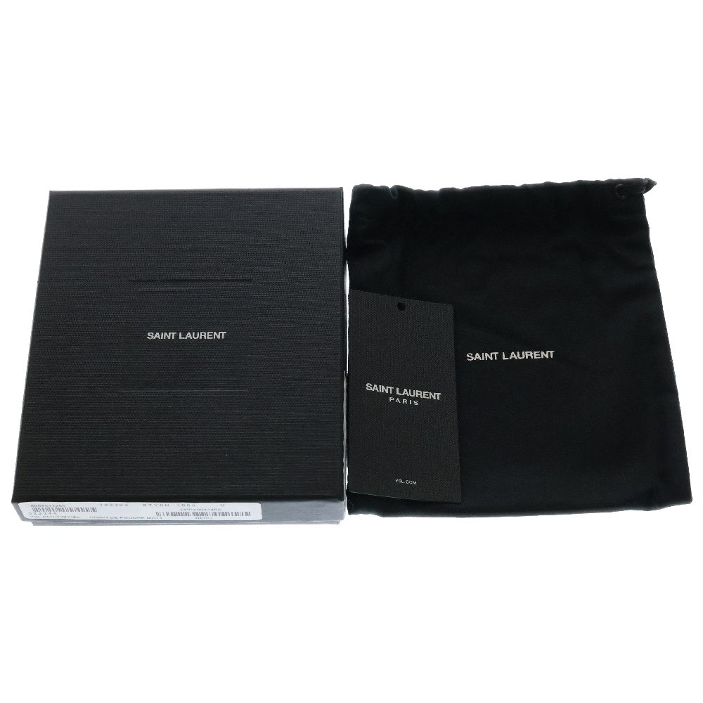 SAINT LAURENT PARIS(サンローランパリ) 二つ折り財布 ウォレット カードケース 二つ折り財布 ブラック グレインエンボスレザー 396303BTY0N1000
