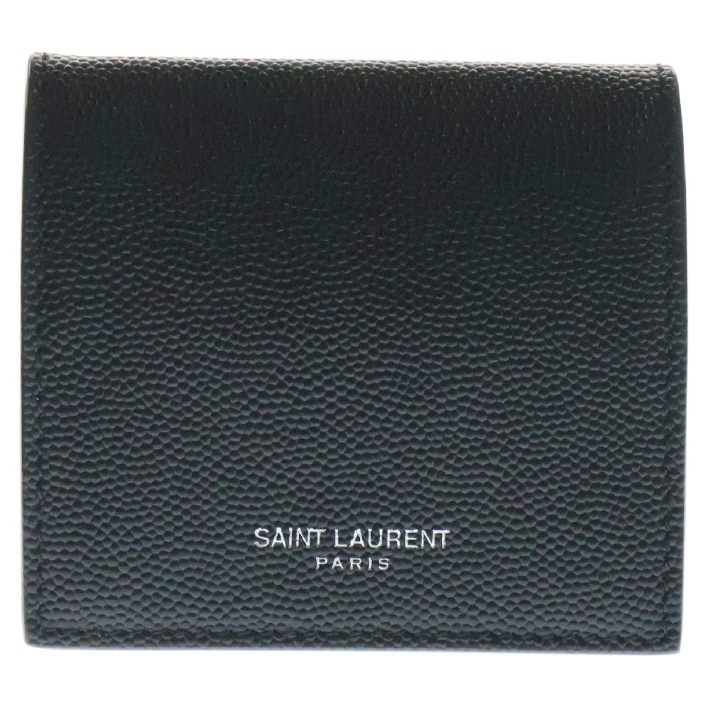 SAINT LAURENT PARIS(サンローランパリ) コインケース グレインエンボスレザー コンパクトウォレット 三つ折り財布 ブラック 584065
