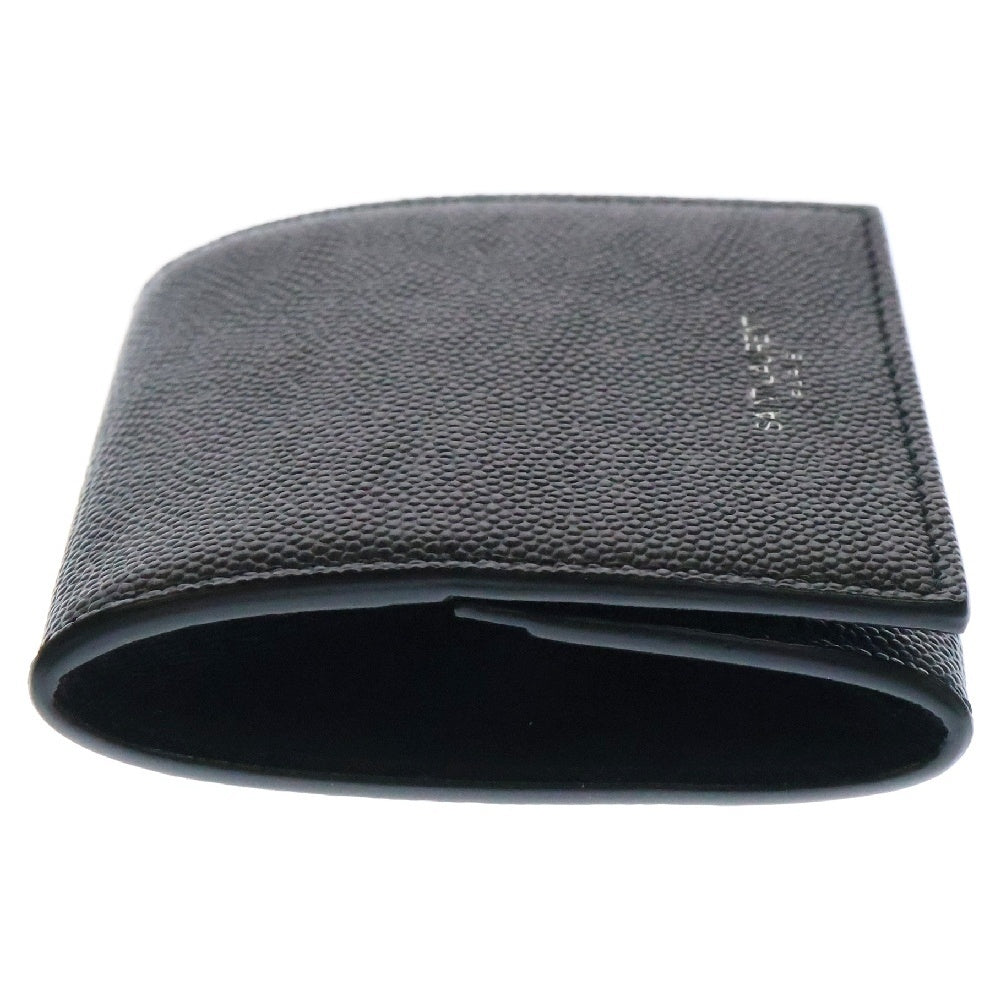 SAINT LAURENT PARIS(サンローランパリ) コインケース グレインエンボスレザー コンパクトウォレット 三つ折り財布 ブラック 584065