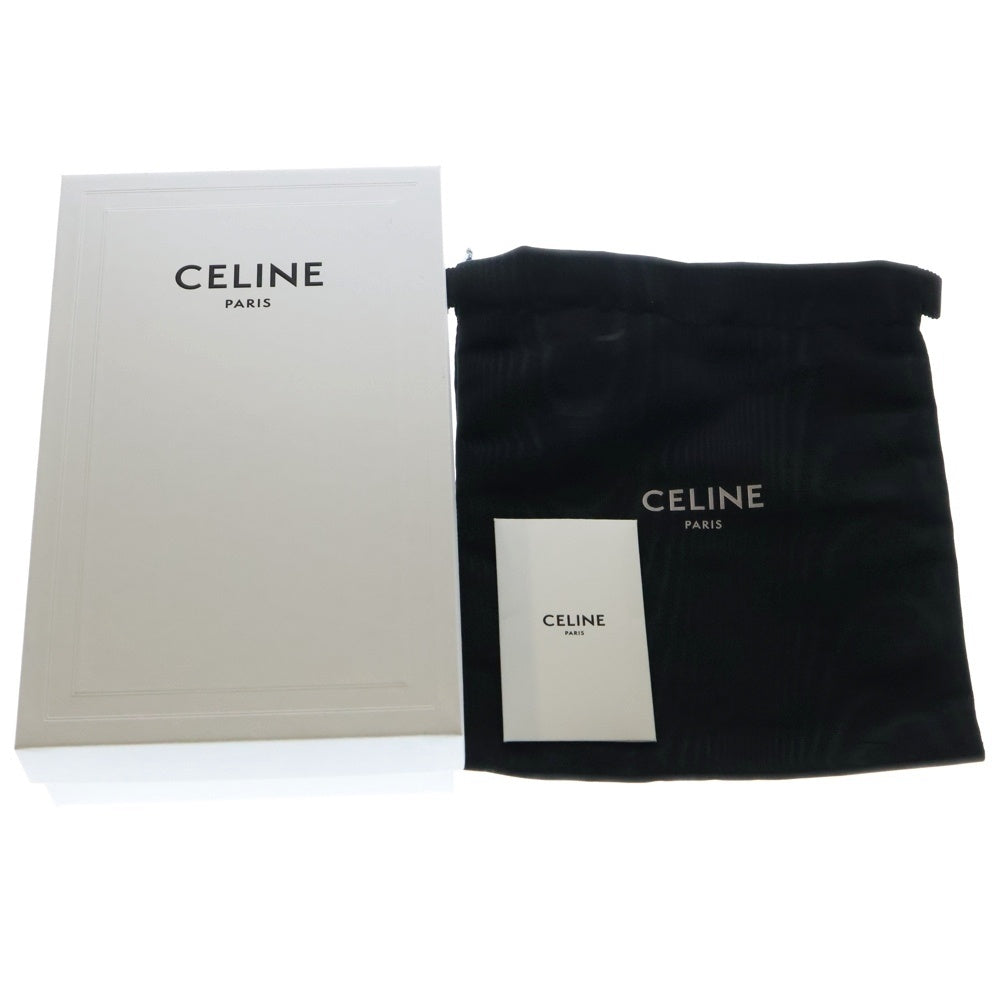 CELINE(セリーヌ) トリオンフ フラップロングウォレット 二つ折り長財布 ブラック レザー ゴールド金具 10E313BZG.38NO