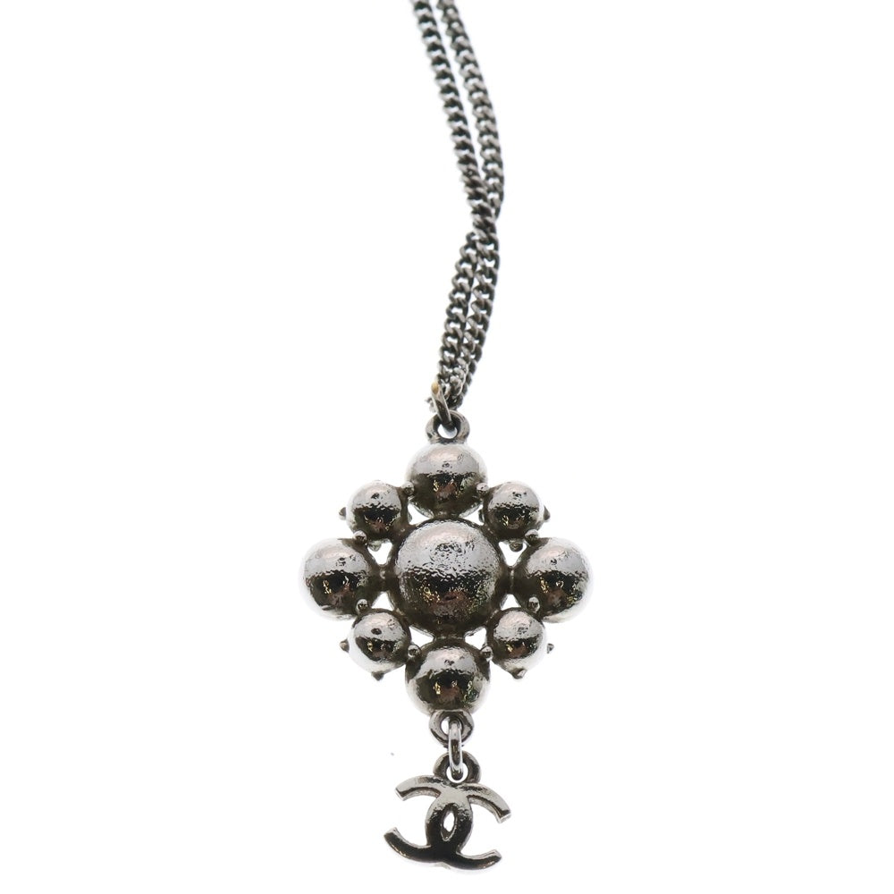 CHANEL(シャネル) ココマーク ラインストーン チェーンネックレス ペンダント シルバー レディース 09V