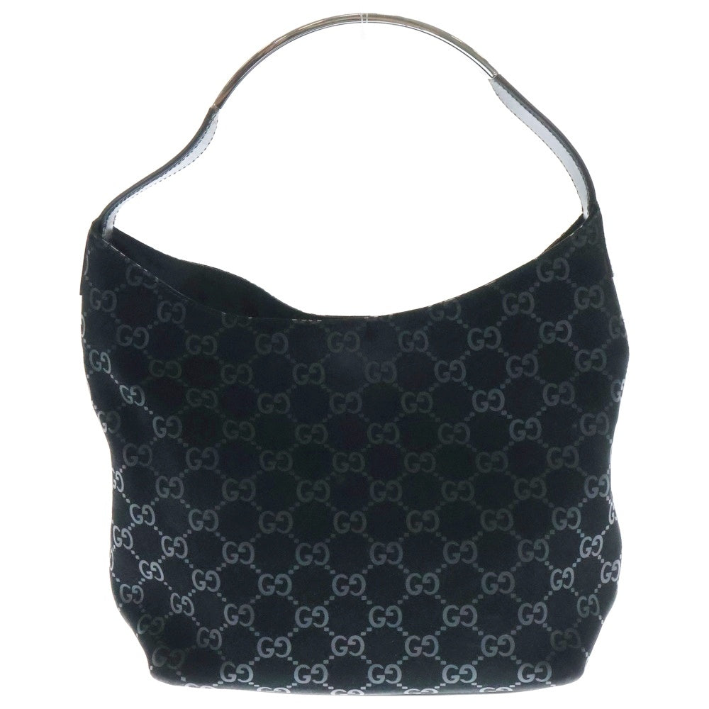 GUCCI(グッチ) GG柄 ワンショルダーバッグ ブラック スエード シルバー金具 001・3298