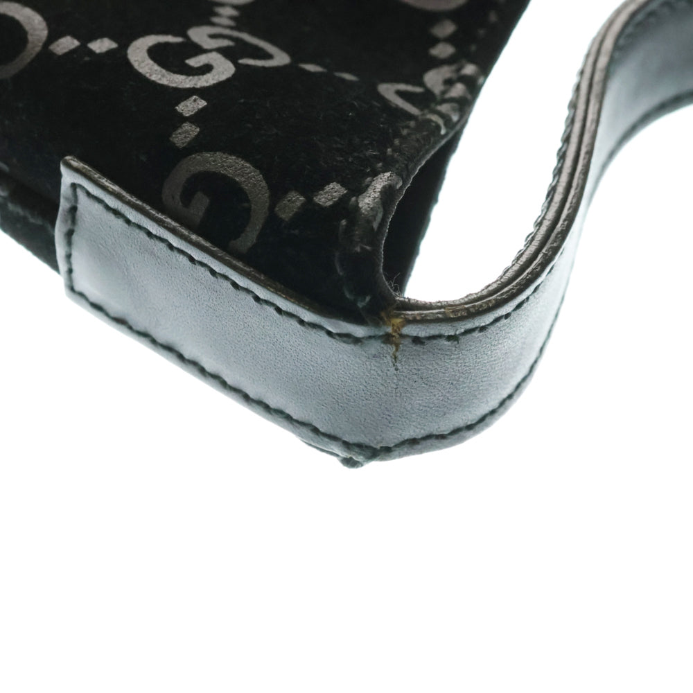 GUCCI(グッチ) GG柄 ワンショルダーバッグ ブラック スエード シルバー金具 001・3298