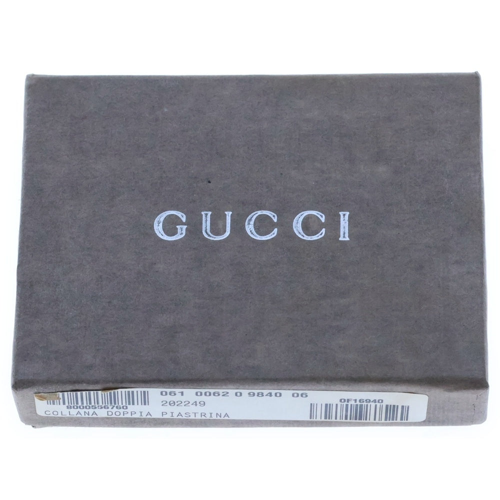 GUCCI(グッチ) ロゴ ダブルドッグタグ ネックレス ボールチェーン シルバー