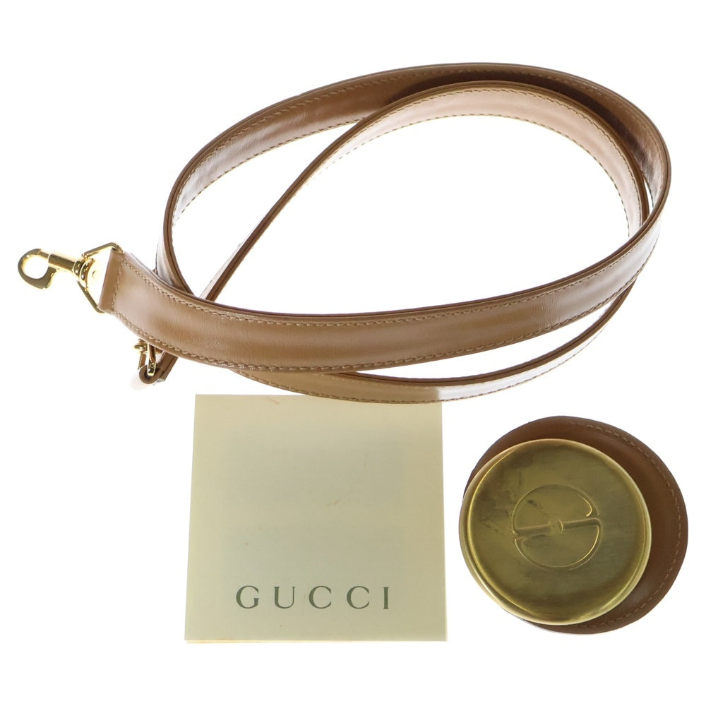 GUCCI(グッチ) オールドグッチ バンブー ターンロック レザー2WAハンドバッグ ショルダーバッグ ブラウン