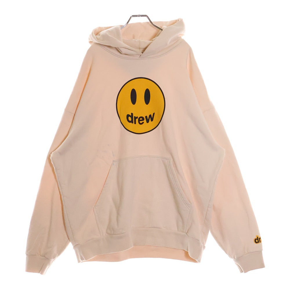 drew house(ドリューハウス) FRONT LOGO MASCOT HOODIE フロントロゴプリントプルオーバースウェットパーカー フーディ ー ベージュ コットン