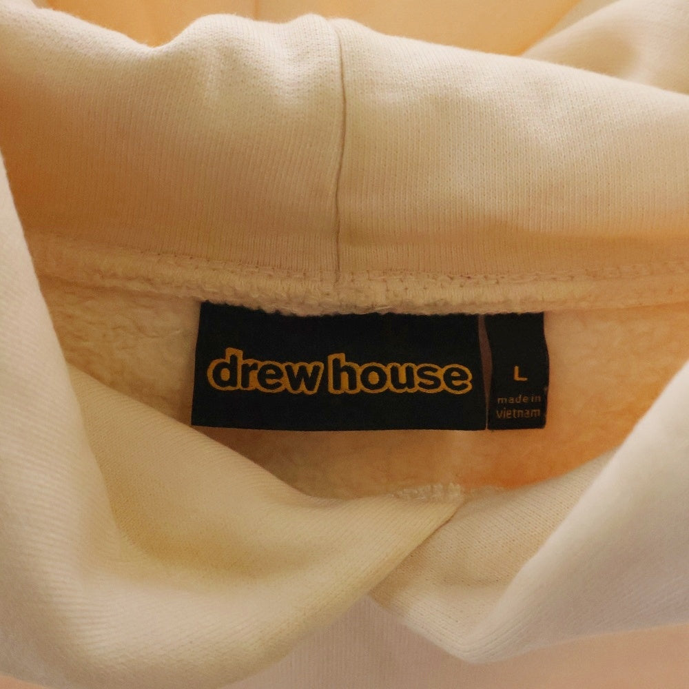 drew house(ドリューハウス) FRONT LOGO MASCOT HOODIE フロントロゴプリントプルオーバースウェットパーカー フーディ ー ベージュ コットン