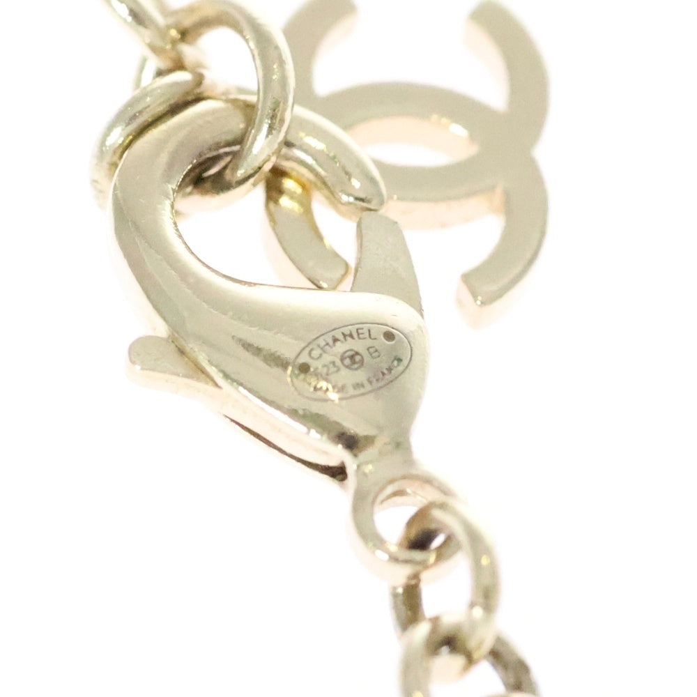 CHANEL(シャネル) ハート ラインストーン ロゴ ネックレス ゴールド GP アクセサリー