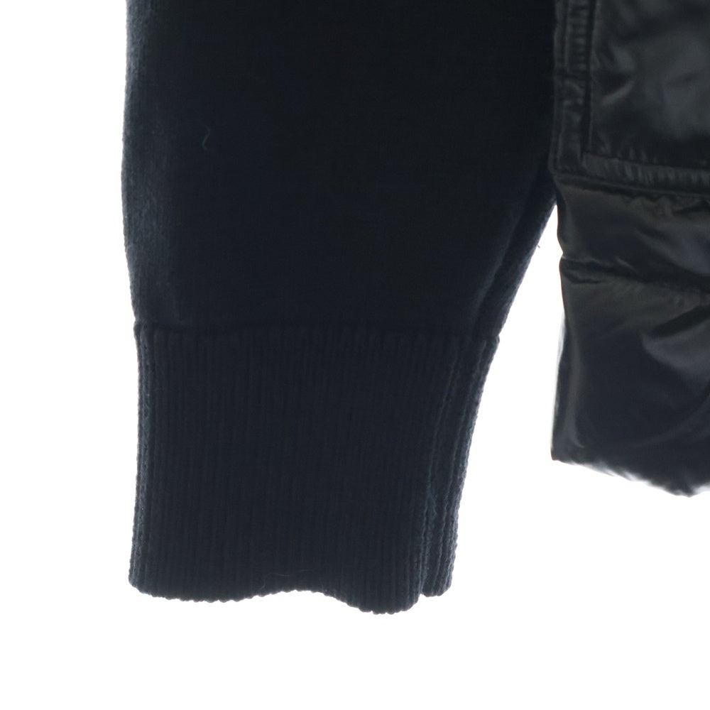 MONCLER(モンクレール) 22SS CARDIGAN TRICOT コットンニット切り替え ジップアップ フーデッド ダウンジャケット ブラック H10919B00019 M1393