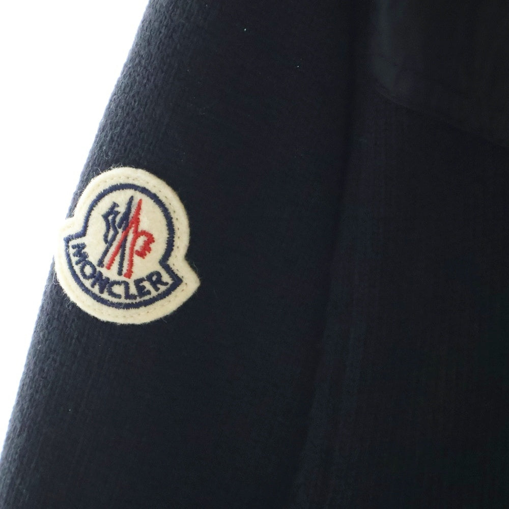 MONCLER(モンクレール) 22SS CARDIGAN TRICOT コットンニット切り替え ジップアップ フーデッド ダウンジャケット ブラック H10919B00019 M1393