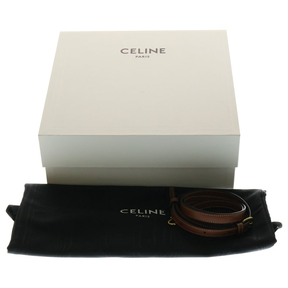 CELINE(セリーヌ) スモール ボストン キュイル トリオンフ 2WAYハンドバッグ ショルダーバッグ ブラウン ゴールド金具 タン スムースカーフスキン