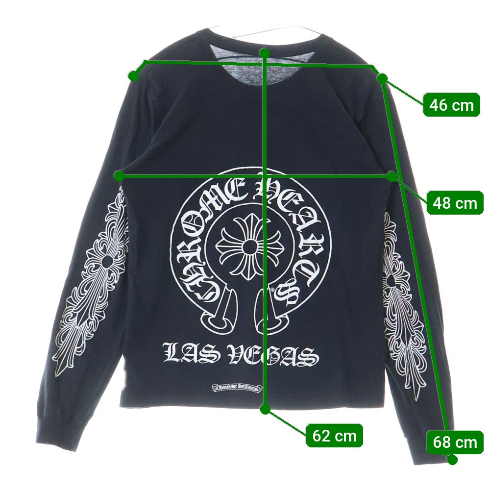CHROME HEARTS(クロムハーツ) Las Vegas Horseshoe L/S Tee ラスベガス限定 ホースシュー 長袖Tシャツ ブラック