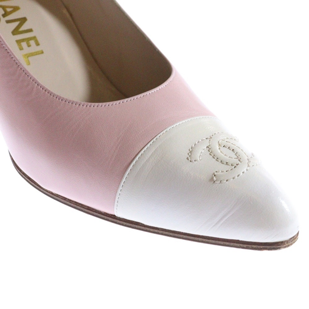 CHANEL(シャネル) ココマーク パンプス バイカラー ピンク×ホワイト 36 1/2