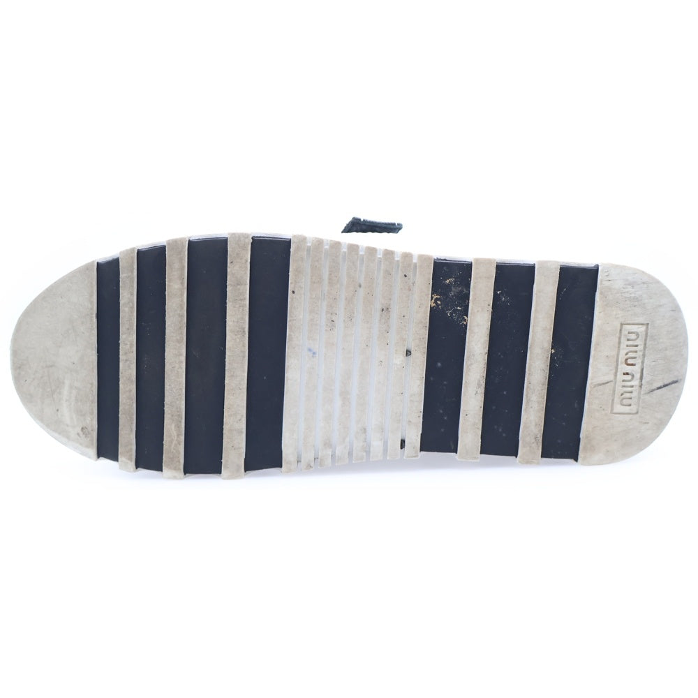 miumiu(ミュウミュウ) ロゴ ラメグリッター ローカットスニーカー シルバー 5E613B