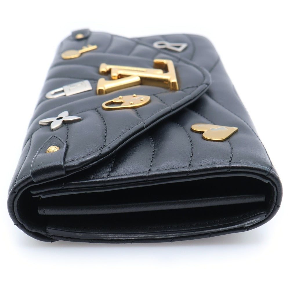 LOUIS VUITTON(ルイヴィトン) ポルトフォイユ・ロン ラブ・ロックコレクション 長財布 ロングウォレット カードケース ブラック ゴールド金具 ノワール レザー M64205