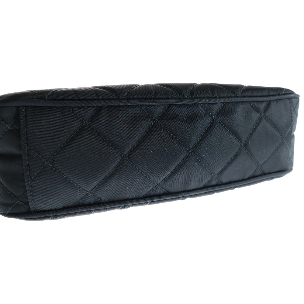 PRADA(プラダ) テスートインプトゥ キルティング チェーンショルダーバッグ ミニバッグ ナイロン×サフィアーノレザー ブラック シルバー金具 1BH026