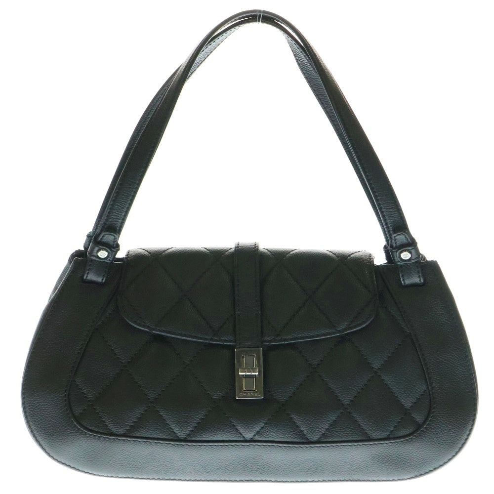 CHANEL(シャネル) マトラッセ 2.55 ハンドバッグ トートバッグ キャビアスキン ブラック シルバー金具