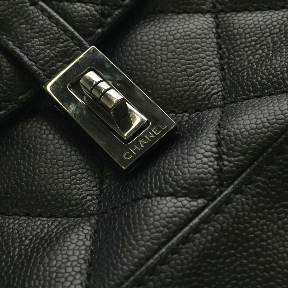 CHANEL(シャネル) マトラッセ 2.55 ハンドバッグ トートバッグ キャビアスキン ブラック シルバー金具