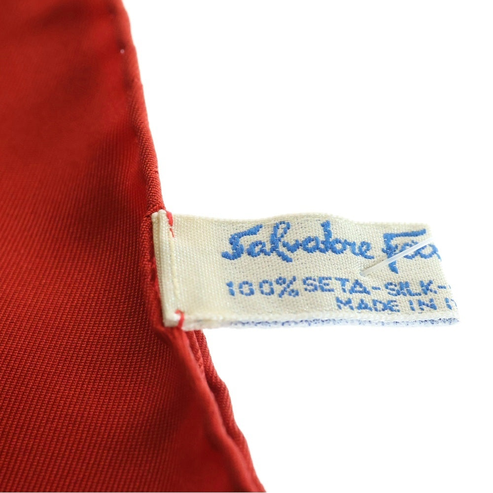 FERRAGAMO(フェラガモ) シューズ柄プリント シルク スカーフ ブラック