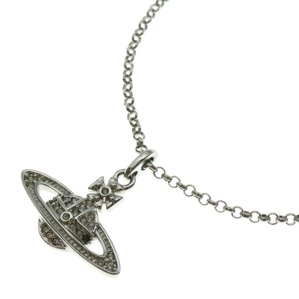 Vivienne Westwood(ヴィヴィアンウエストウッド) ミニバスリリーフ オーブ ストーン ネックレス ペンダント チェーン シルバー