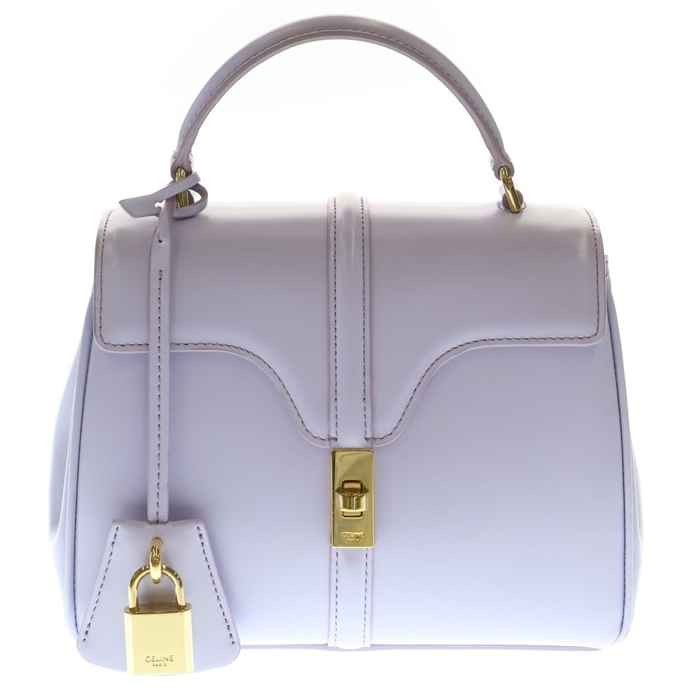 CELINE(セリーヌ) セリーヌミニ セーズ 16 2WAYバッグ ミニハンドバッグ ショルダーバッグ ライトパープル ゴールド金具 カーフスキン