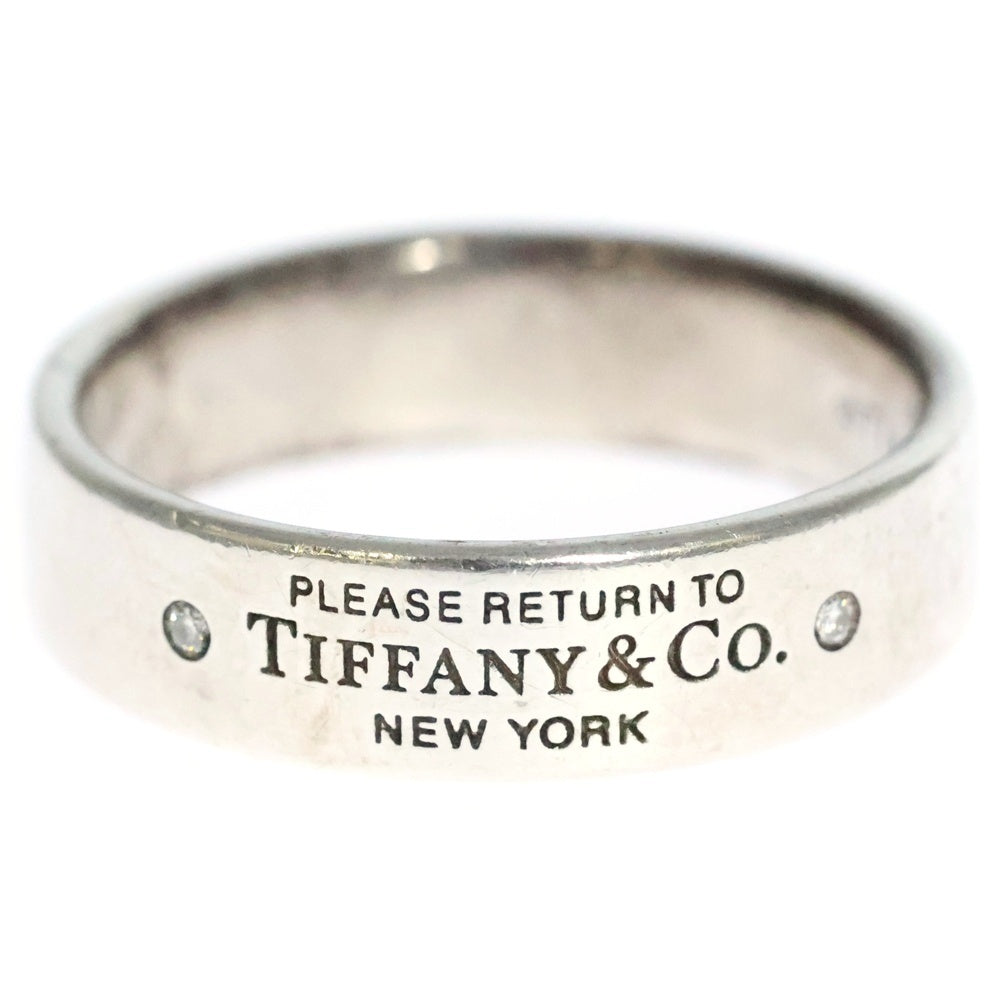 TIFFANY & Co.(ティファニー) リターントゥティファニー ロゴ 2Pダイヤ ナローリング 指輪 シルバー 21号