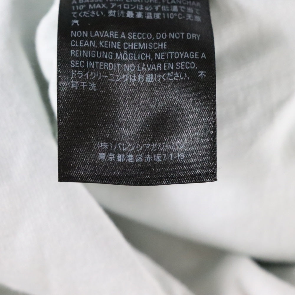 BALENCIAGA(バレンシアガ) 21SS Caps Destroyed Hoodie デストロイ ダメージ加工 ロゴプリント プルオーバースウェットパーカー フーディー ライトグリーン 659403