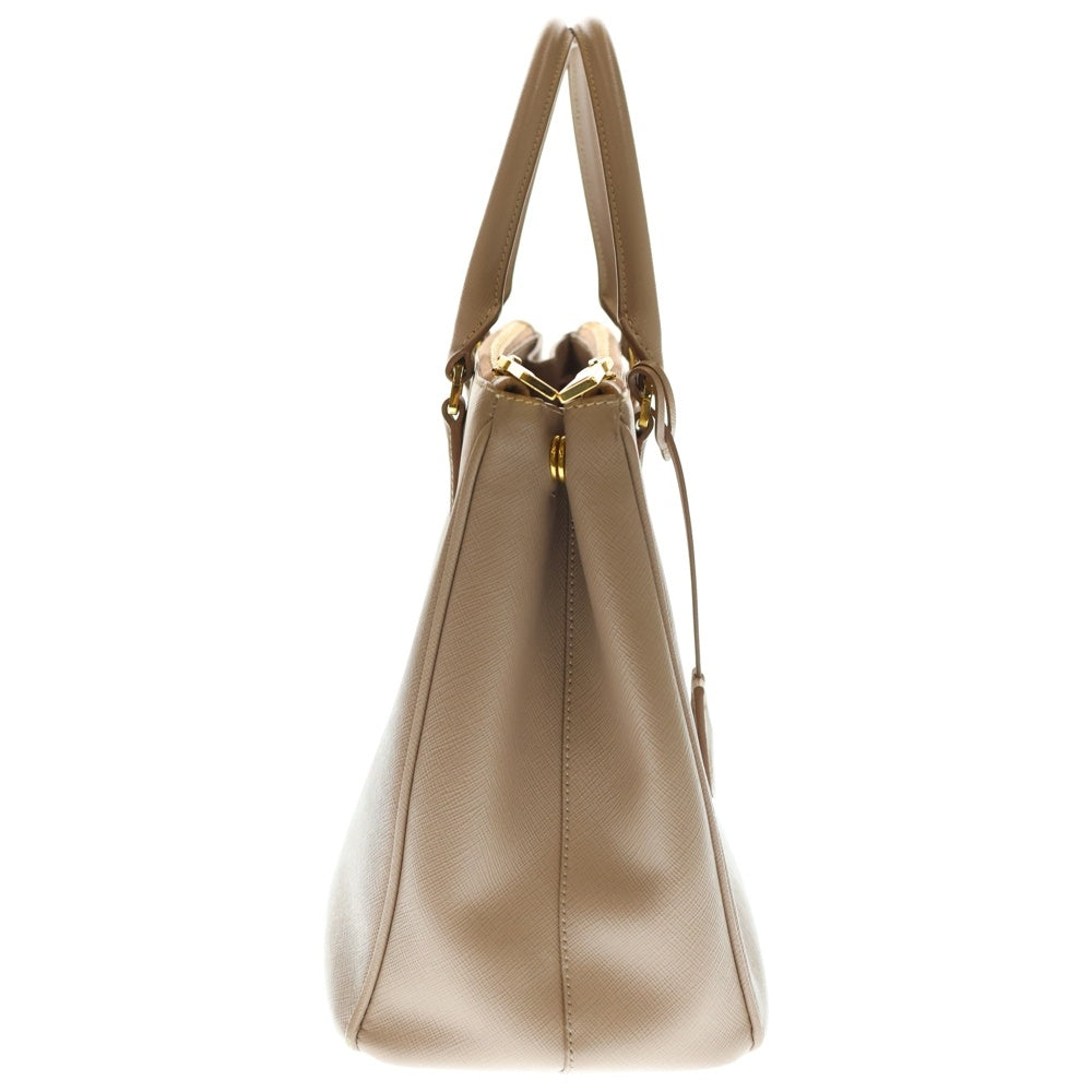PRADA(プラダ) ガレリア サフィアーノラクス 2WAY ショルダーバッグ ハンドバッグ ピンクベージュ レザー ゴールド金具 BN2274