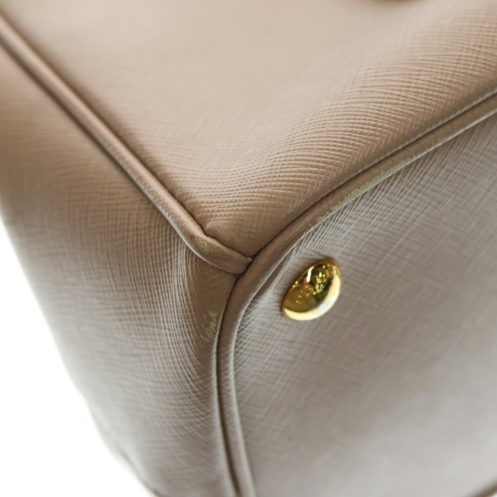 PRADA(プラダ) ガレリア サフィアーノラクス 2WAY ショルダーバッグ ハンドバッグ ピンクベージュ レザー ゴールド金具 BN2274
