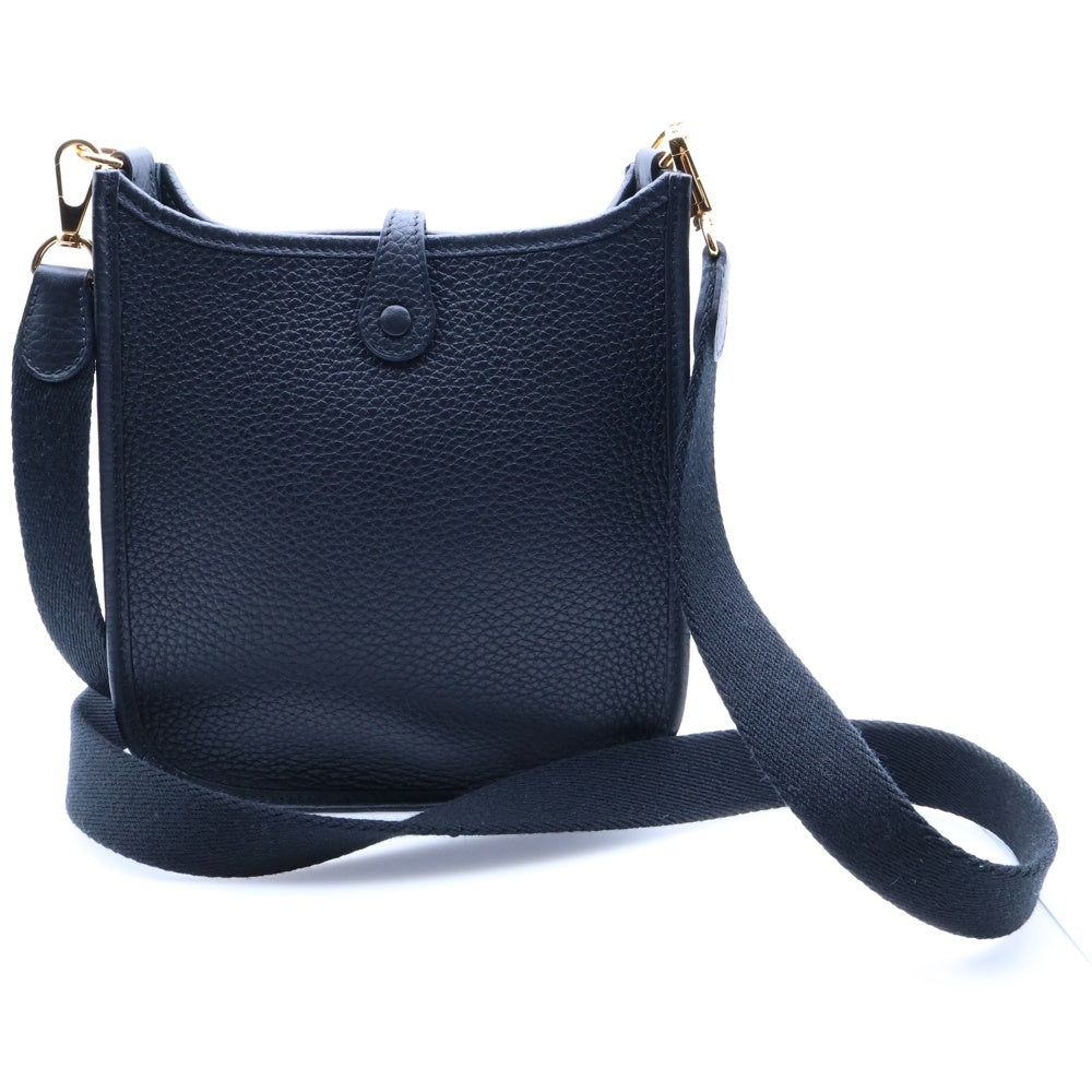HERMES(エルメス) エブリンTPM トリヨンクレマンス ノワール パンチングレザー Hロゴ ショルダーバッグ ゴールド金具 ブラック W刻印