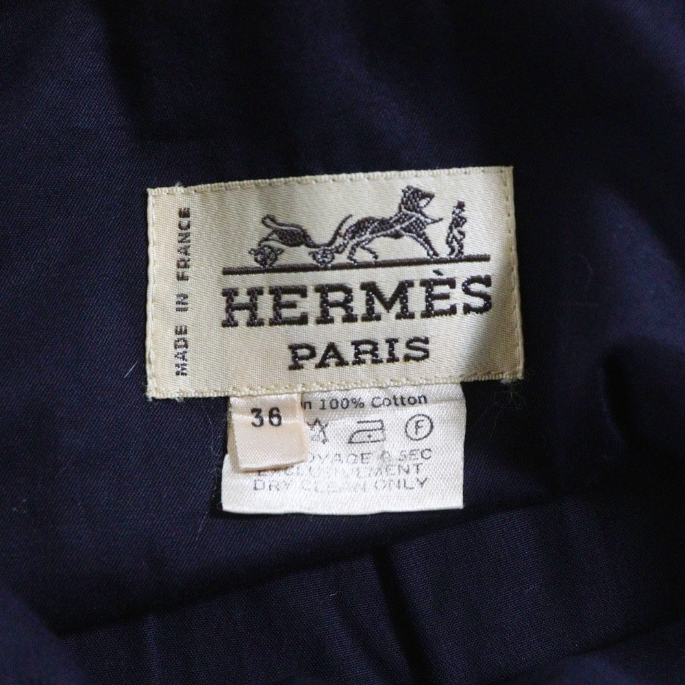 HERMES(エルメス) アンカー Hロゴボタン コットン ステンカラー ジャケット ネイビー