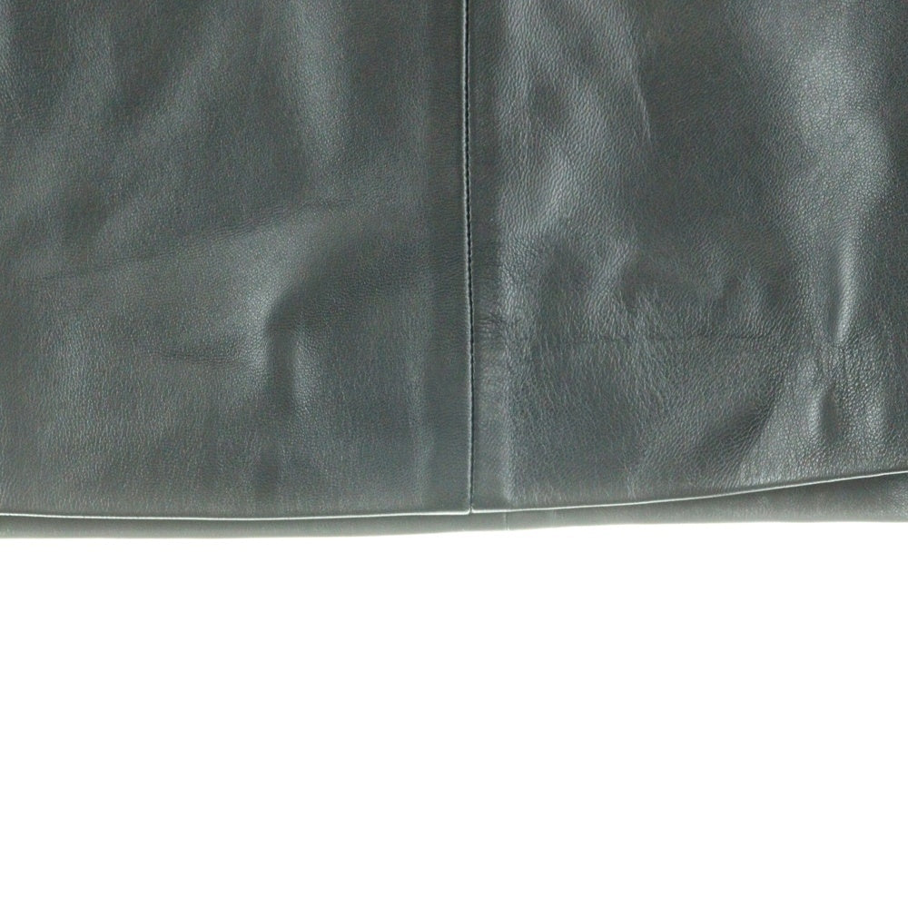 LOEWE(ロエベ) ラムスキン レザー ノースリーブ クルーネック ミディアム ワンピース ブラック レディース 761200