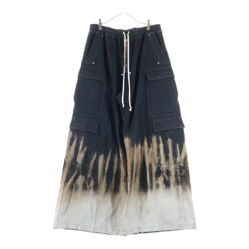 DRKSHDW(ダークシャドウ) 25AW DOUBLE CARGO JUMBO BELAS ブリーチ加工 ダブル カーゴ ジャンボ ベラ ワイドフレア デニムパンツ ジーンズ ブラック DU02D2398 BSUN