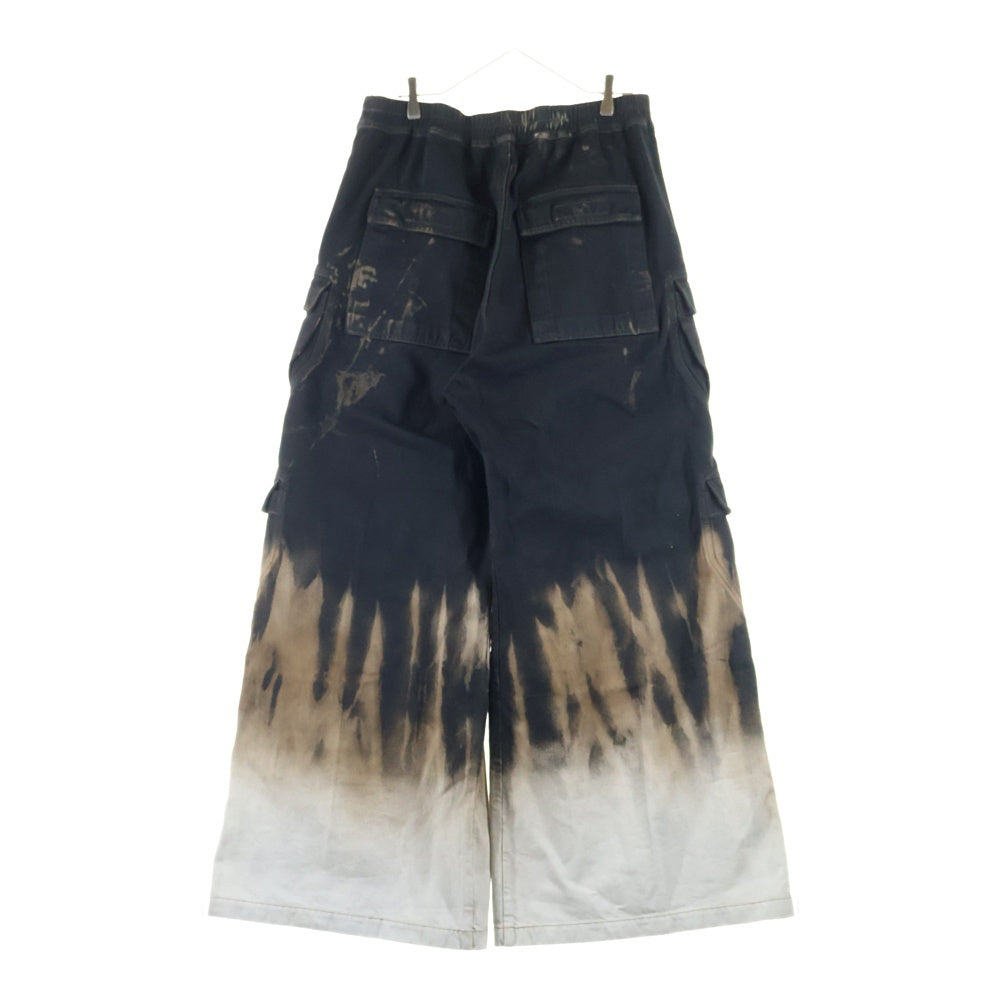 DRKSHDW(ダークシャドウ) 25AW DOUBLE CARGO JUMBO BELAS ブリーチ加工 ダブル カーゴ ジャンボ ベラ ワイドフレア デニムパンツ ジーンズ ブラック DU02D2398 BSUN