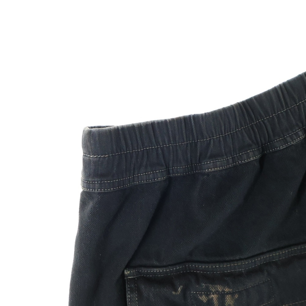 DRKSHDW(ダークシャドウ) 25AW DOUBLE CARGO JUMBO BELAS ブリーチ加工 ダブル カーゴ ジャンボ ベラ ワイドフレア デニムパンツ ジーンズ ブラック DU02D2398 BSUN