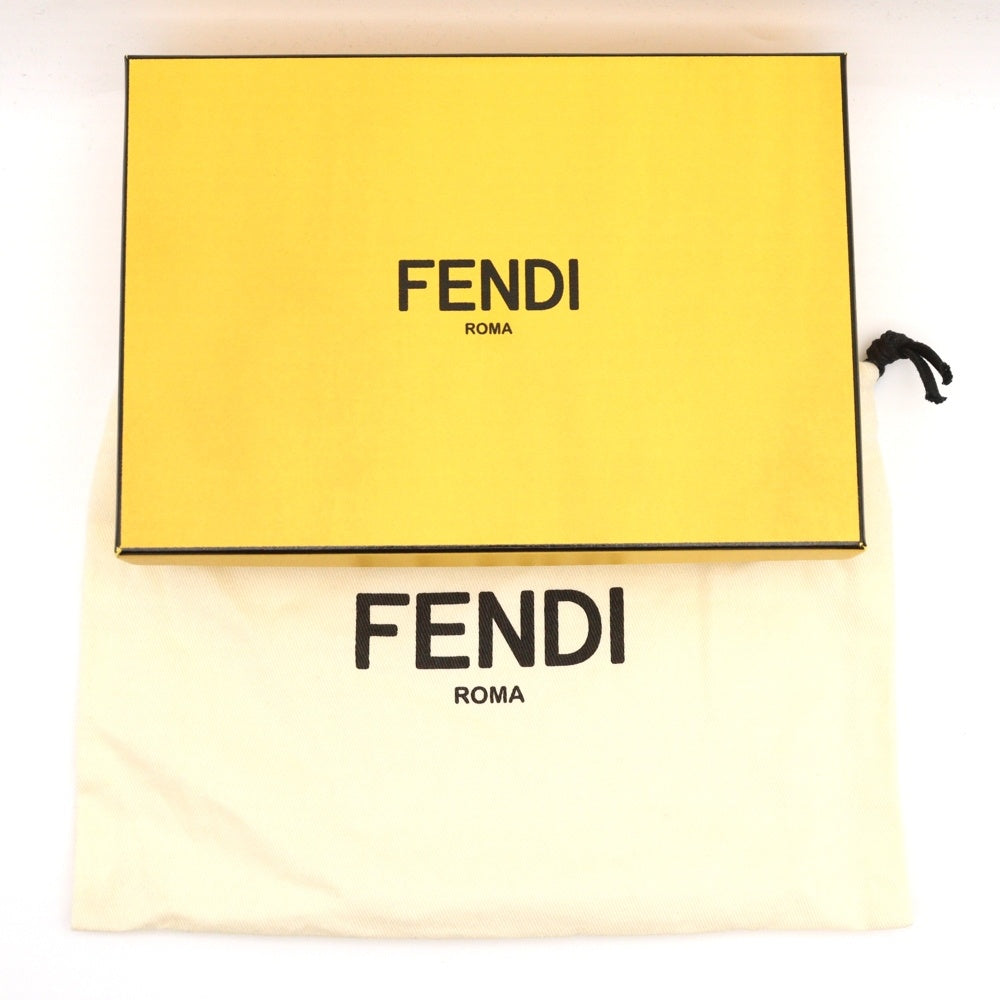FENDI(フェンディ) ピーカフォン ミニショルダーバッグ ブラック×ベージュ レザー iPhoneケース 8M0442