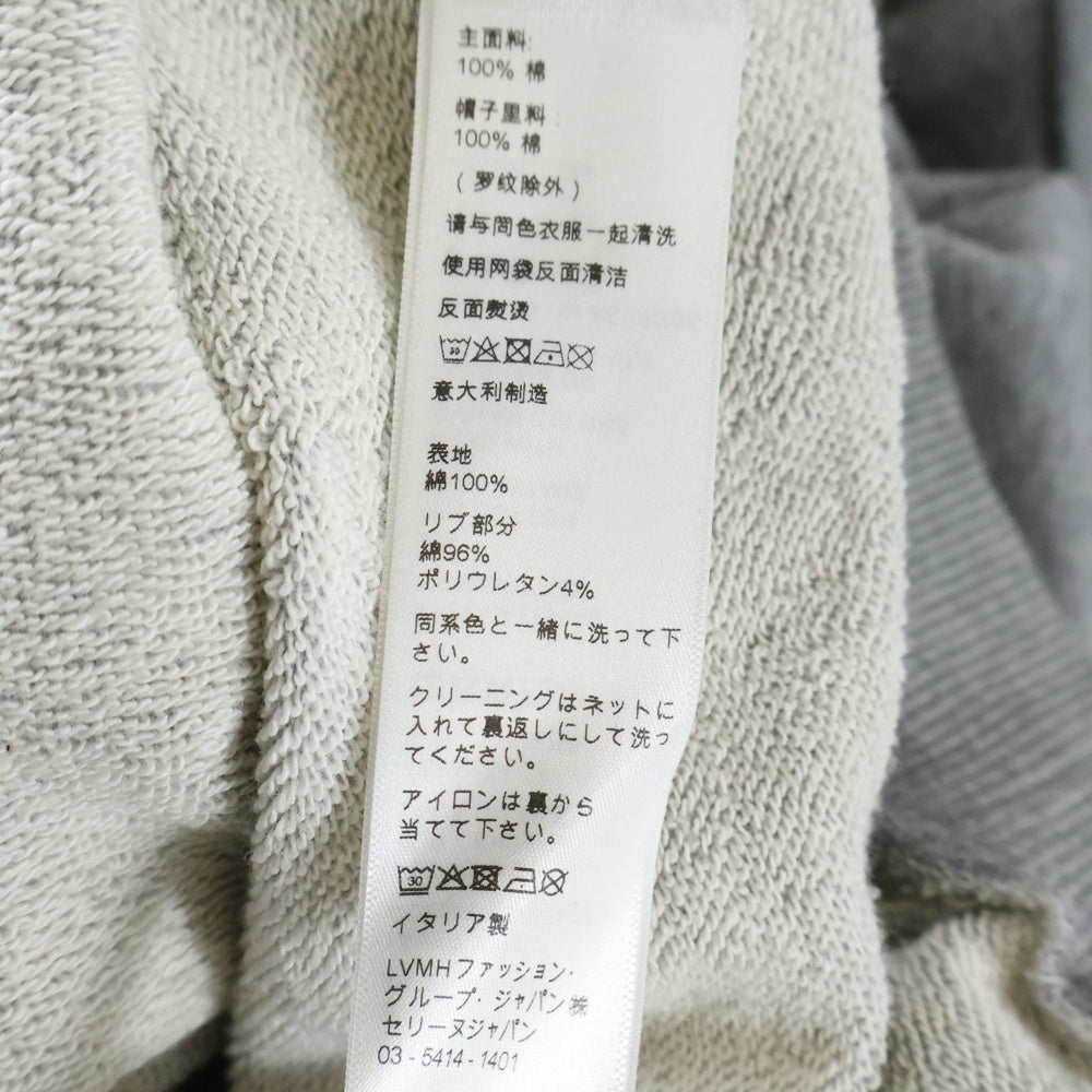 CELINE(セリーヌ) 21AW ルーズフーディー ドローコード ロゴジャガード プルオーバースウェットパーカー グレー 2Y468670Q