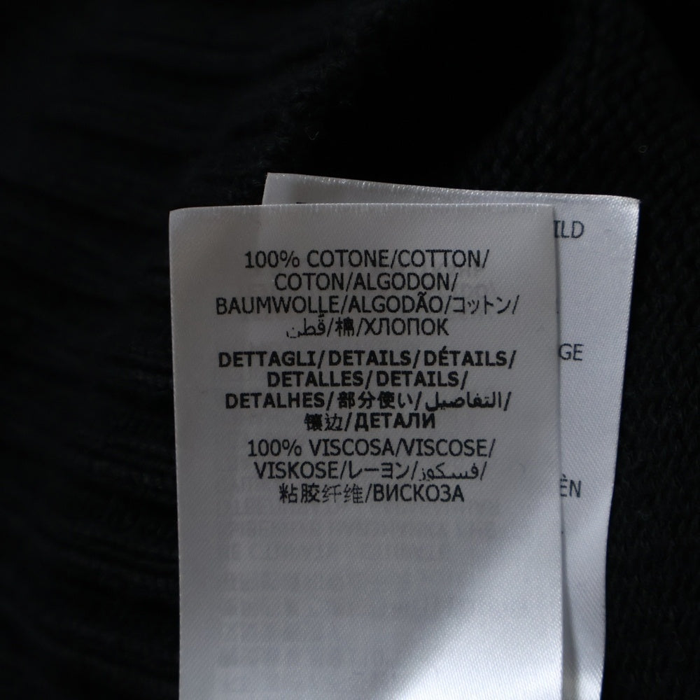 Alexander McQueen(アレキサンダーマックイーン) ロゴ インターシャ コットン クルーネック プルオーバー 長袖ニット セーター ブラック 626454