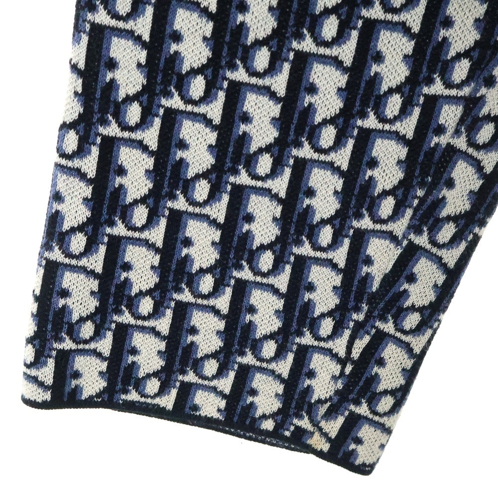 DIOR(ディオール) 20SS オブリーク総柄ジャガード コットンニット 長袖シャツ ネイビー 023M550AT099